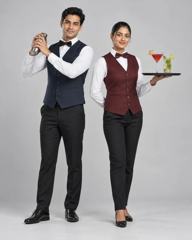 Bartender shirts and waistcoats