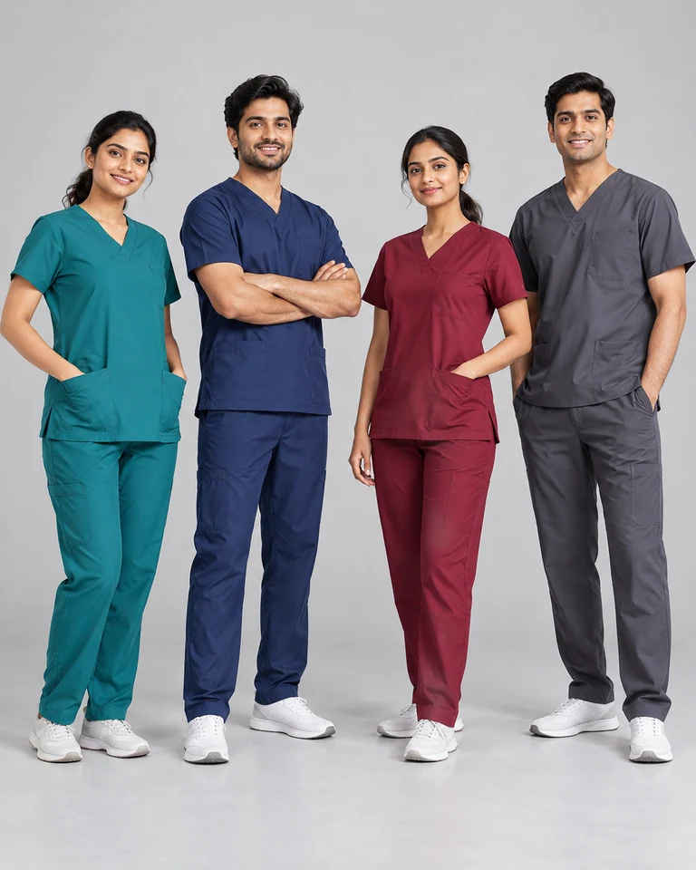 Department-colour-coded scrub tops