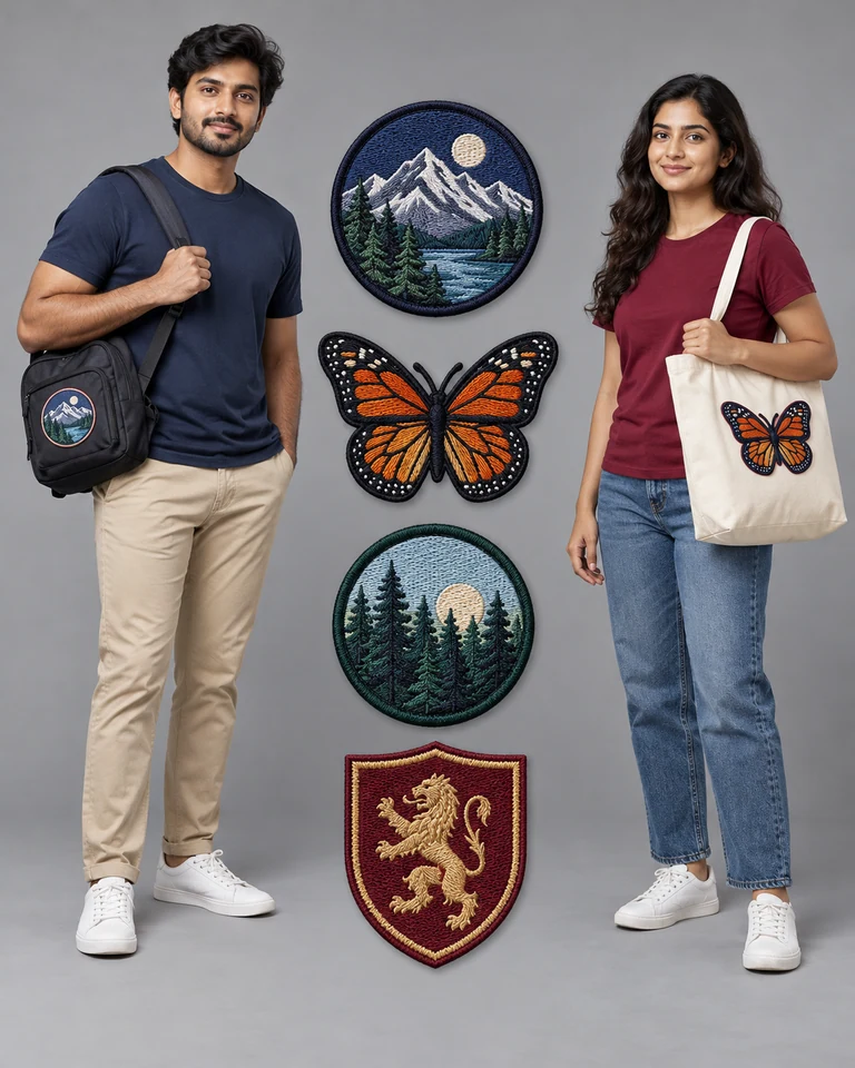 Embroidered logo patches