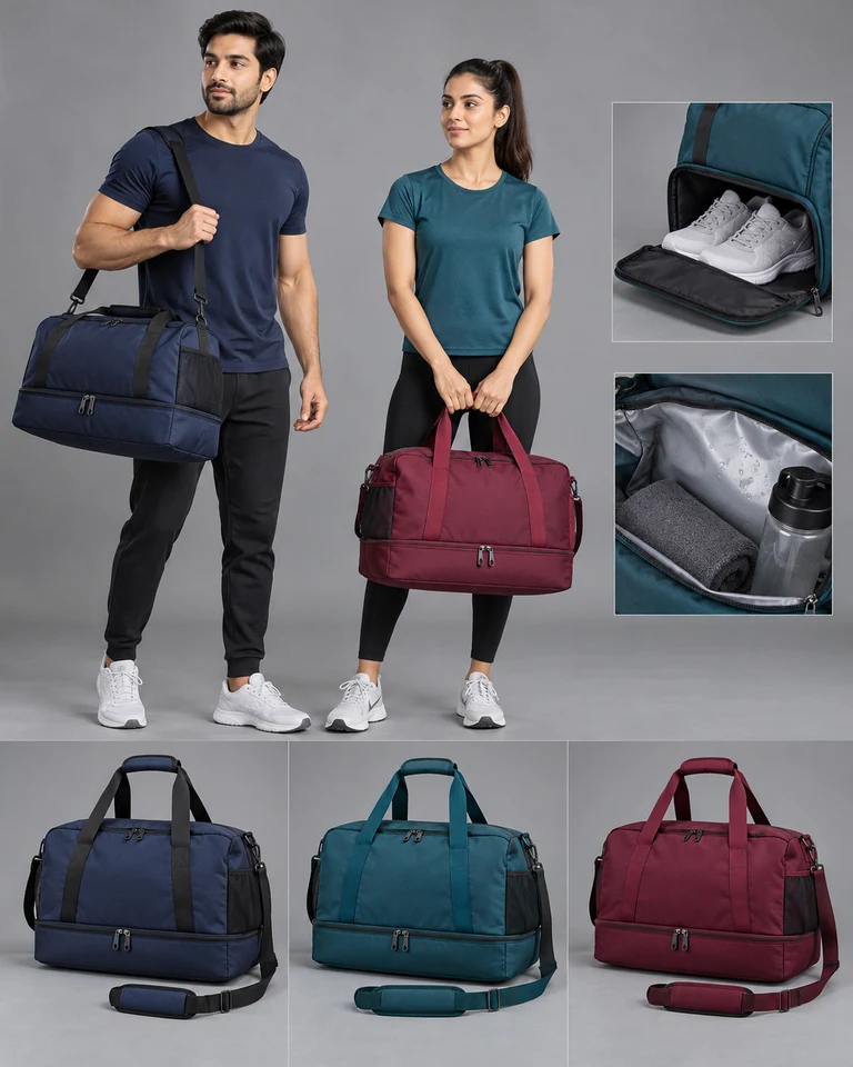 Wet/dry compartment bags