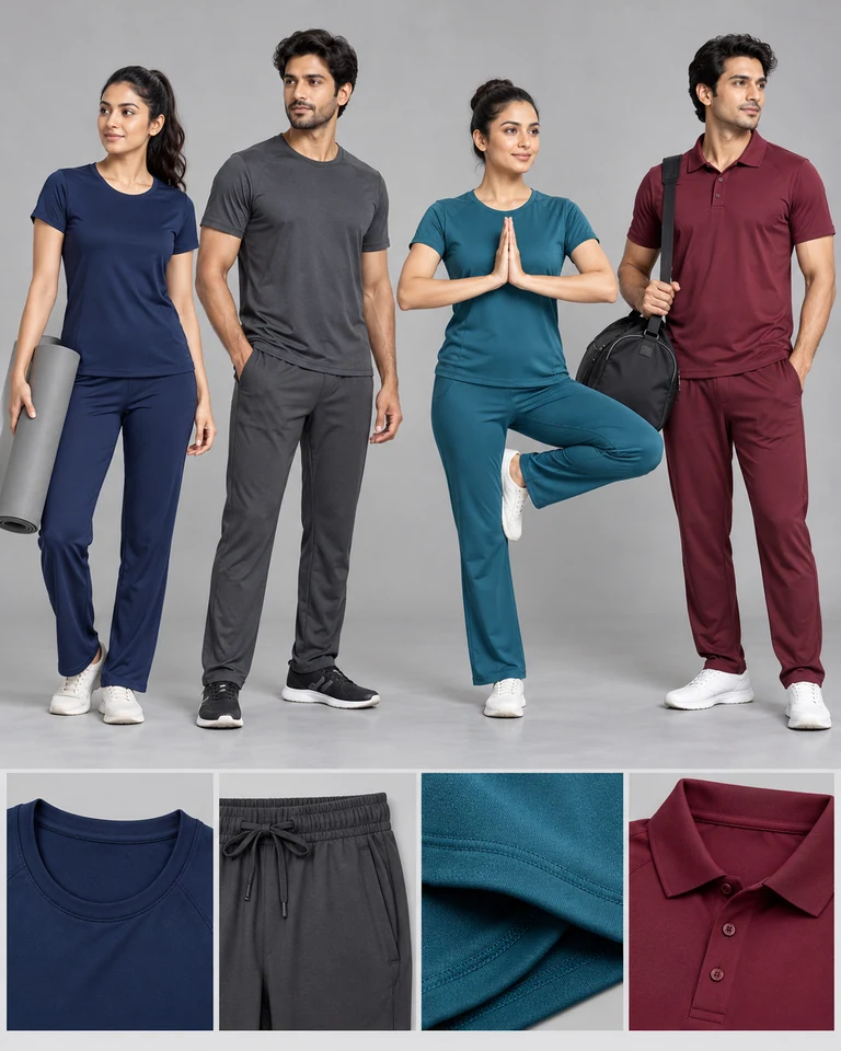 Yoga instructor tops and trousers